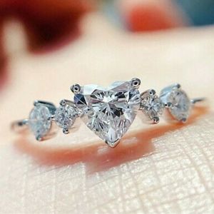 Size 8 Heart Cut Cubic Zirconia Ring